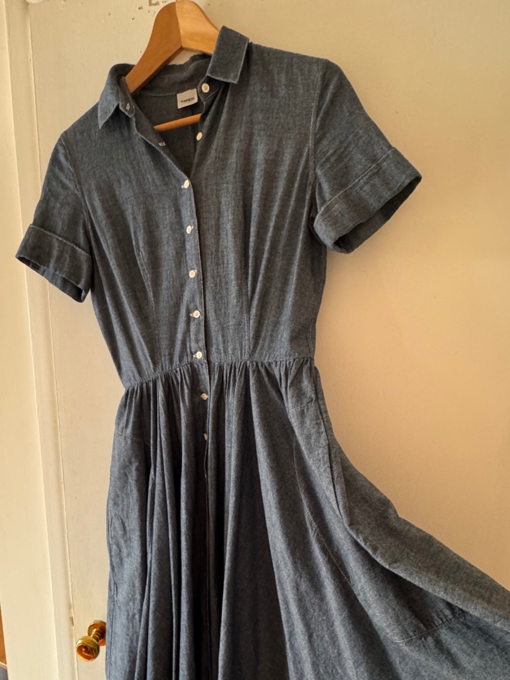 ASPESI midi shirt dress with pockets, tailored